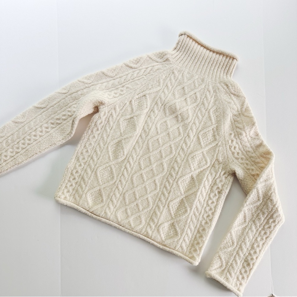 J.Crew Cable Knit Chunky Sweater Beige - Picture 5 of 6